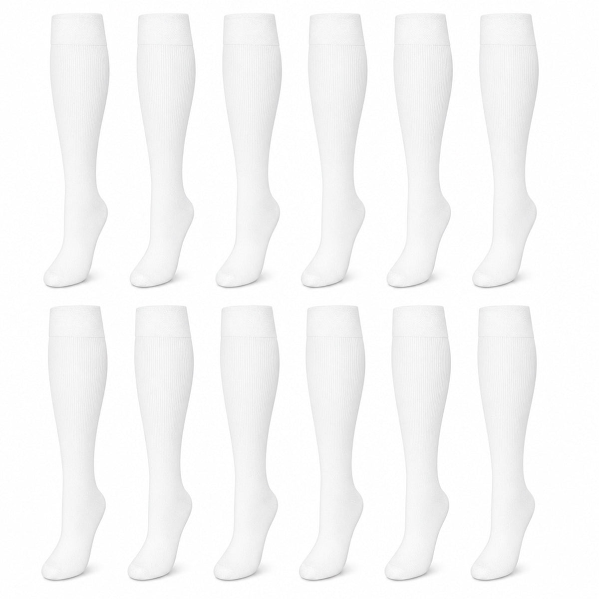 Sock Stack Girls Long School Socks 12 Pairs Cotton Rich Sculpted Heels And Toes Sizes