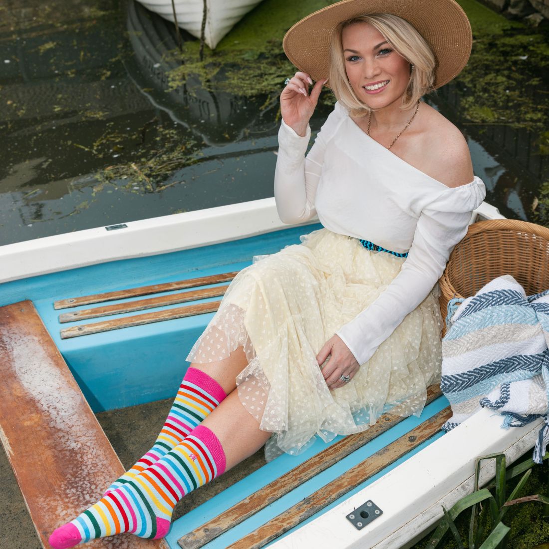 Pastel Striped Bamboo Socks