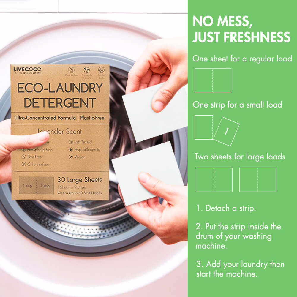 LiveCoco Eco-Laundry Detergent Sheets (60 Loads)