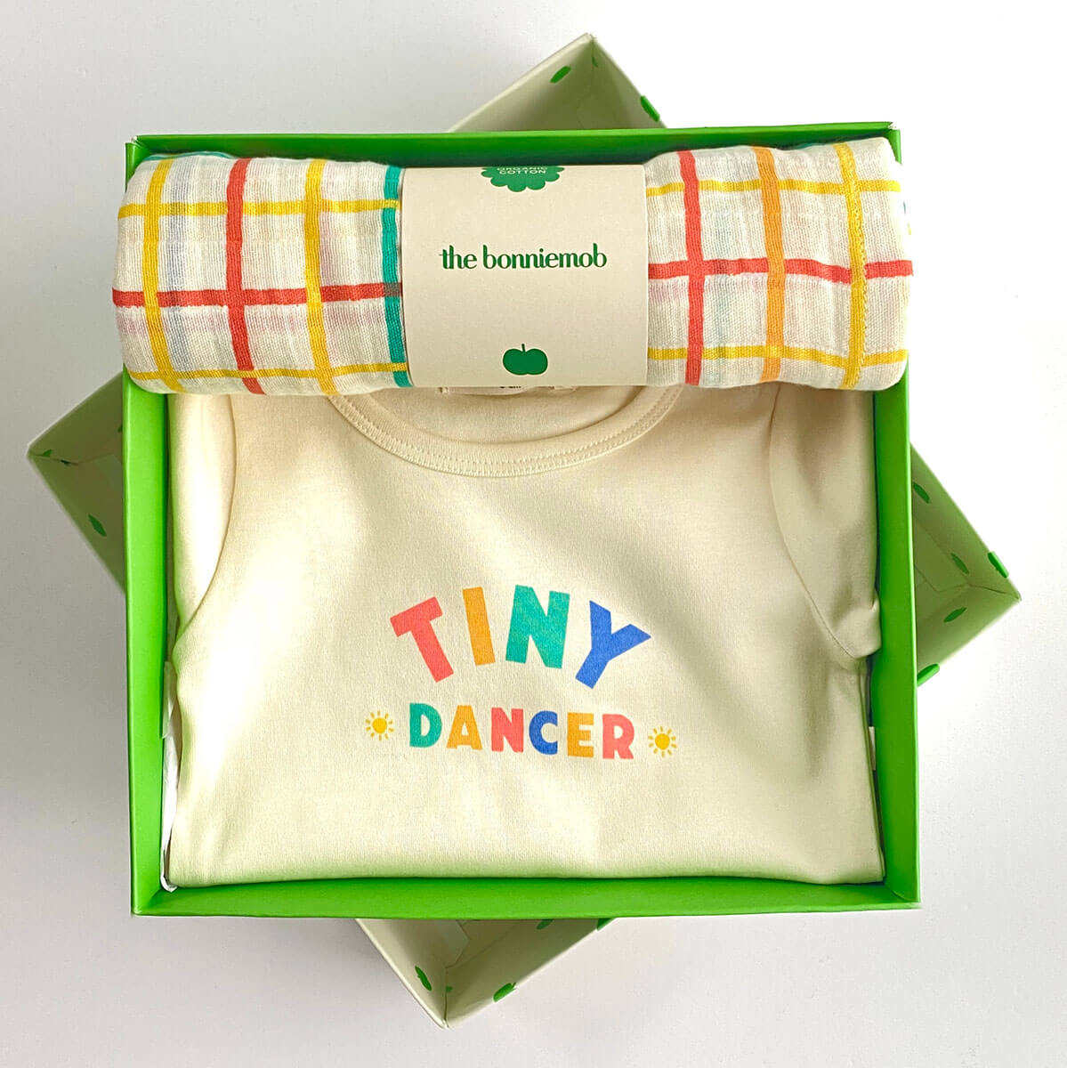Organic Cotton Baby Bodysuit & Muslin Swaddle Blanket Gift Set