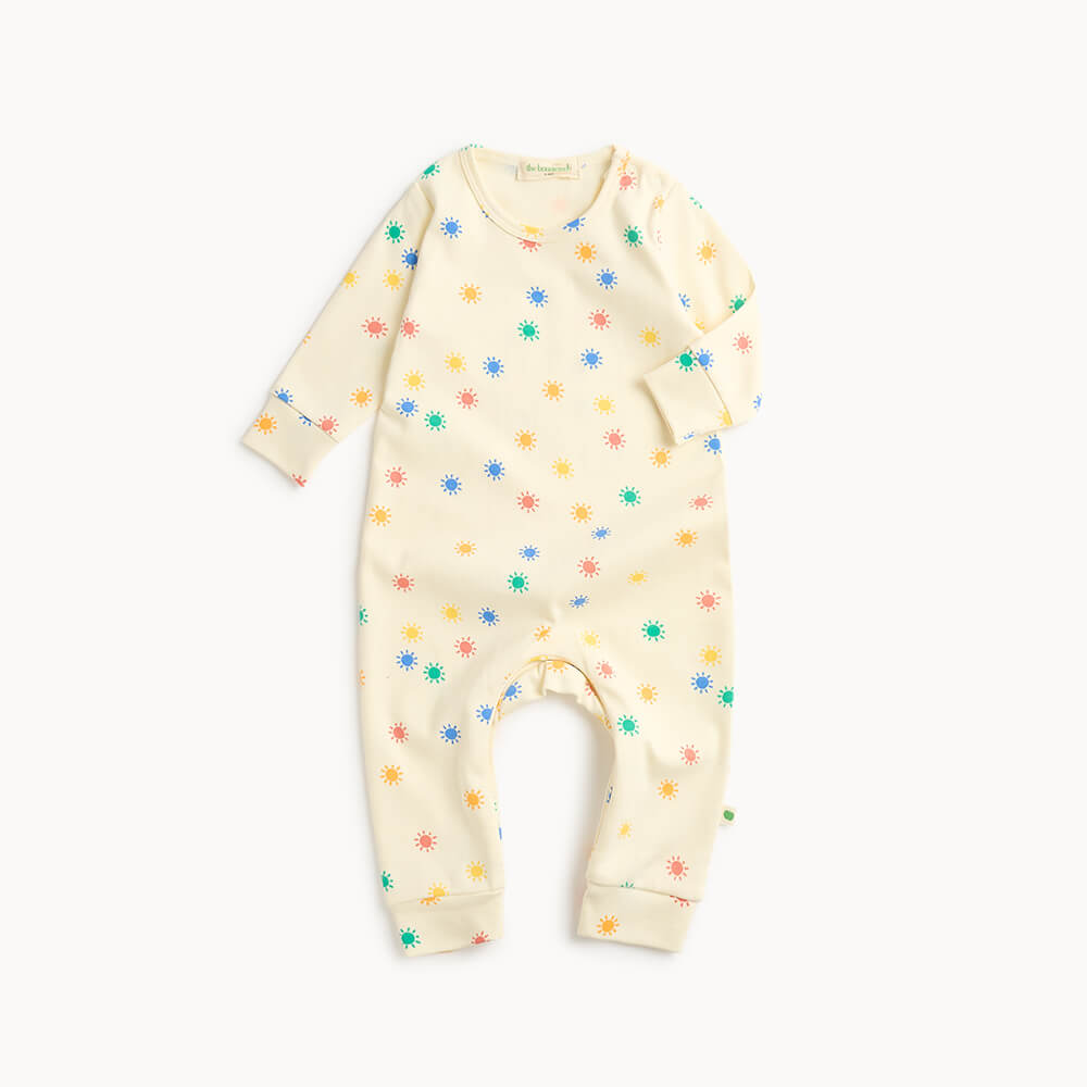 Organic Cotton Rainbow Baby Playsuit & Muslin Swaddle Blanket Gift Box