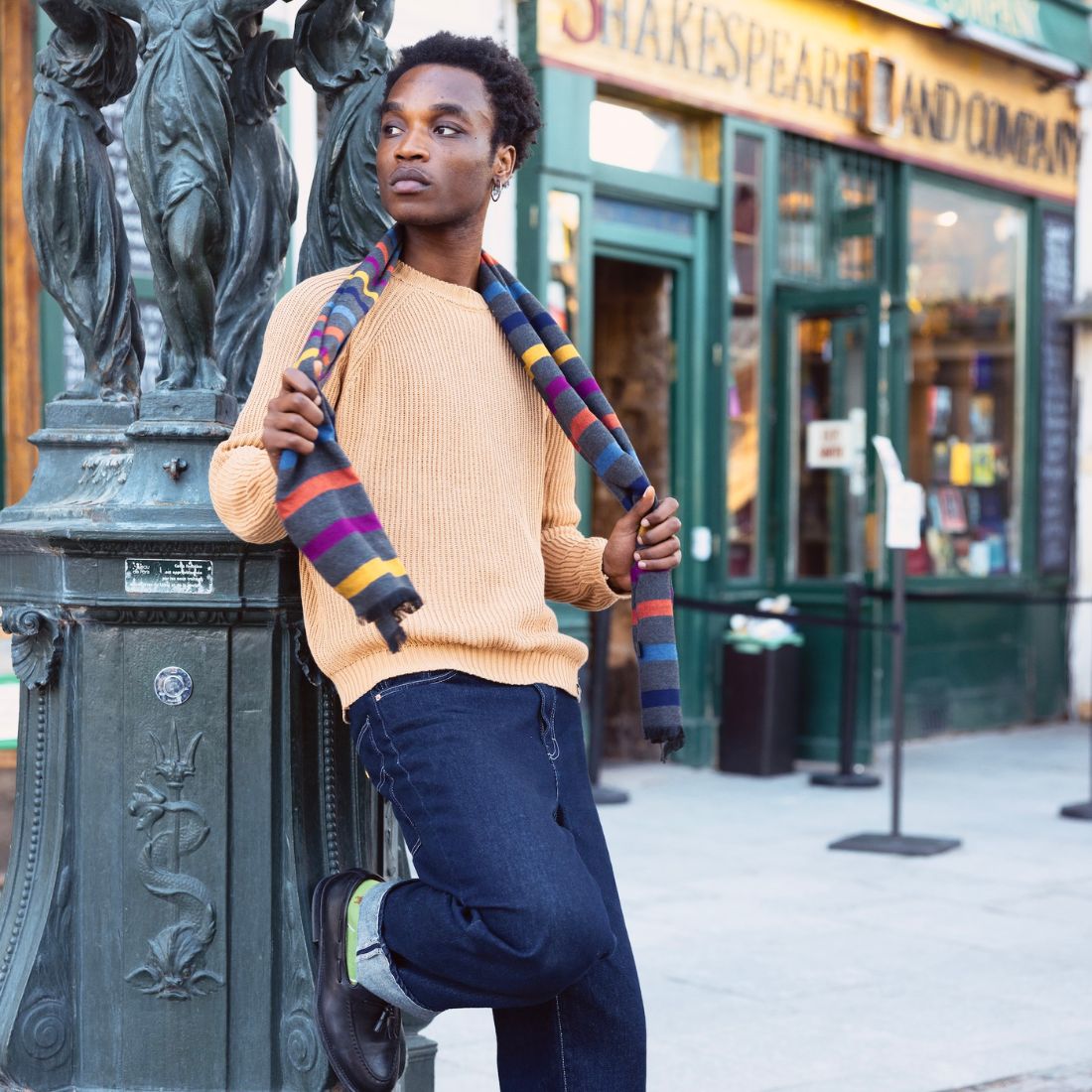 Multi Fine Stripe Bamboo Scarf