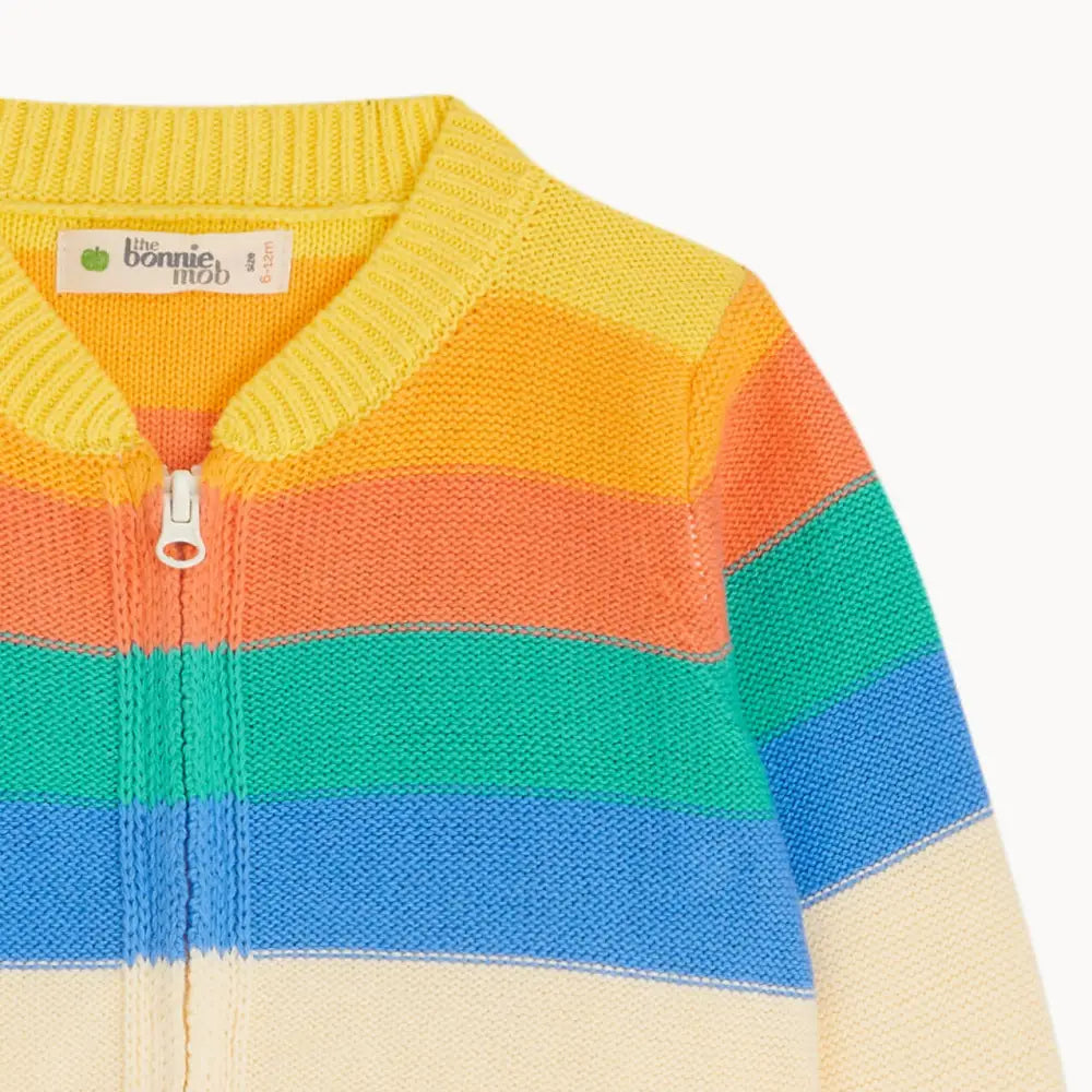 Rainbow Stripe Organic Cotton Baby & Kids Cardigan