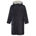 Heatwave Thermalwear Changing Robe Kids Unisex Hooded Coat Black Grey