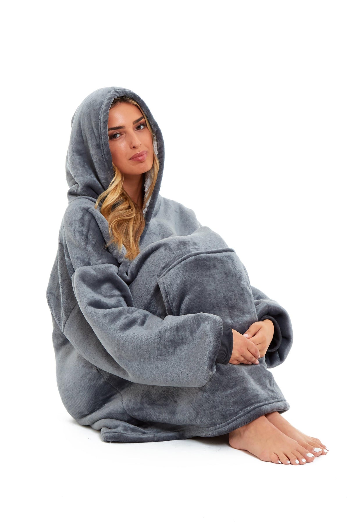 Oversized Hoodie Blanket for Adults - Reversible Sherpa Fleece Wearable Blanket | OLIVIA ROCCO