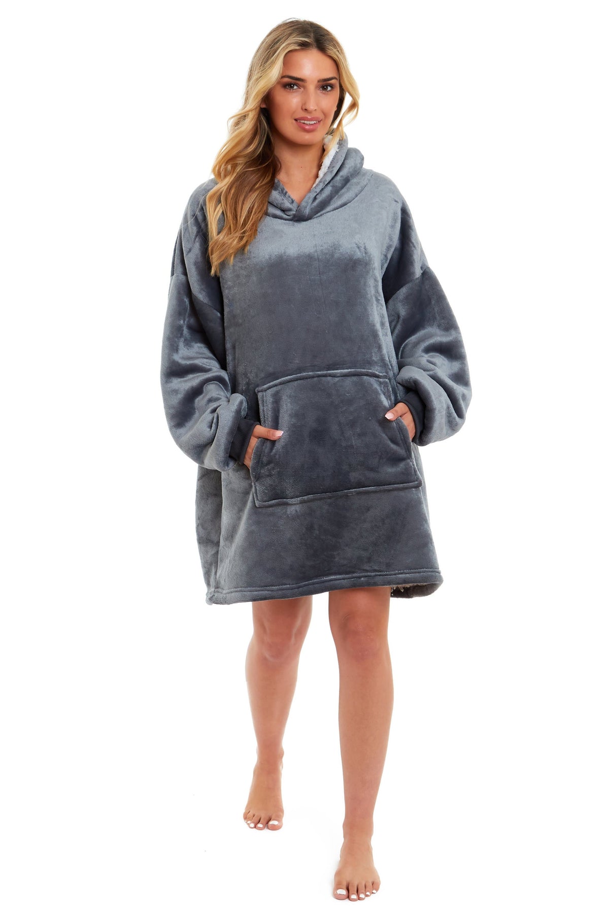 Oversized Hoodie Blanket for Adults - Reversible Sherpa Fleece Wearable Blanket | OLIVIA ROCCO