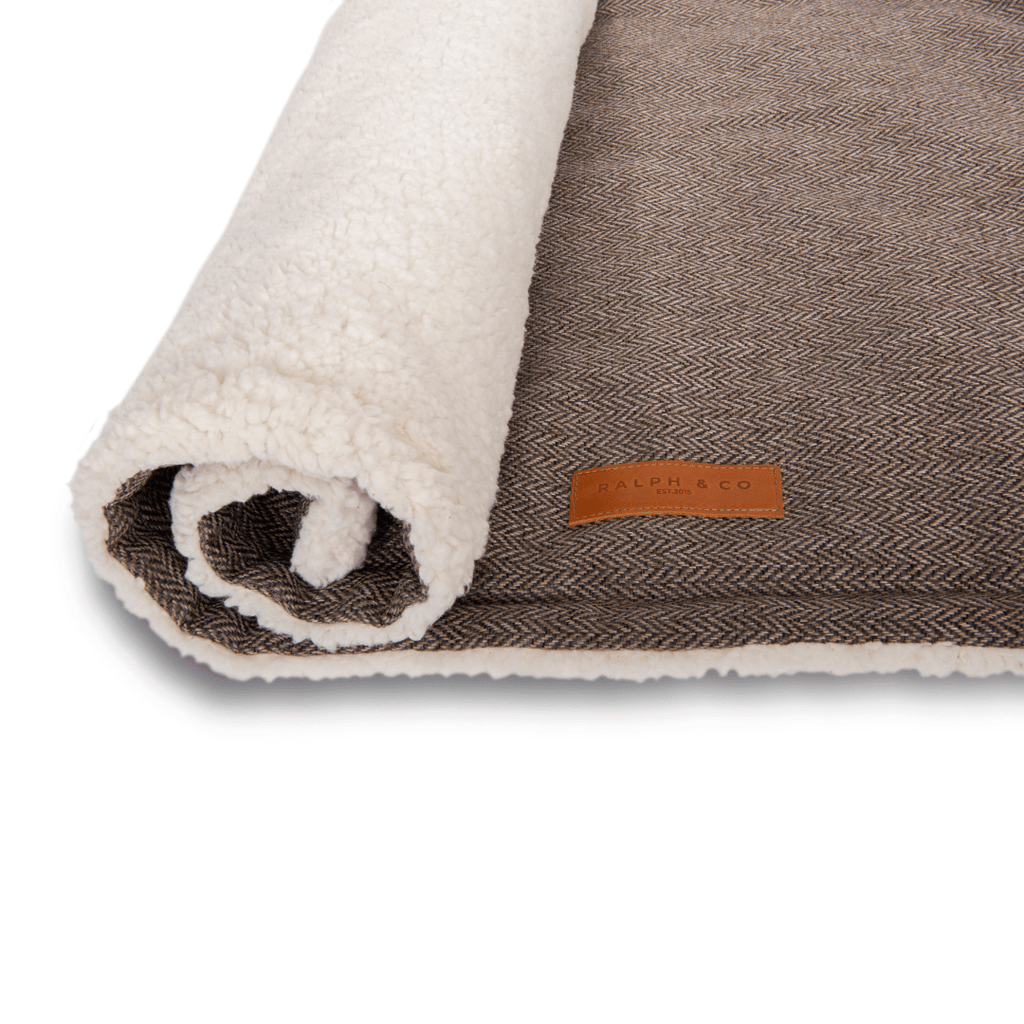 The Lincoln - Luxury Tweed & Faux Fur Reversible Dog Blanket
