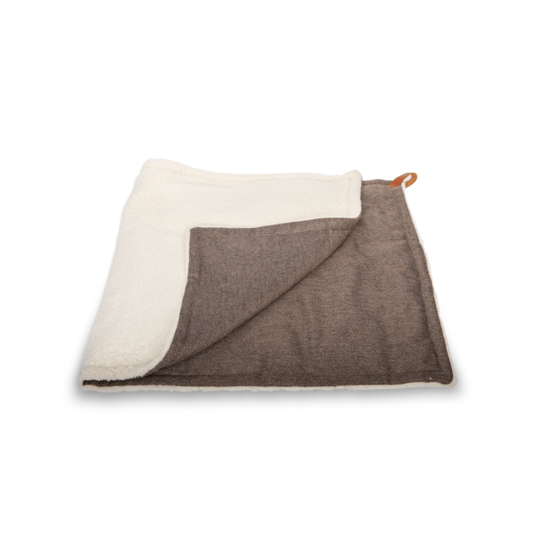 The Lincoln - Luxury Tweed & Faux Fur Reversible Dog Blanket