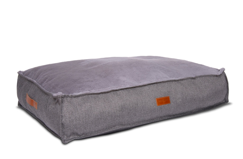 The Balmoral - Luxury Herringbone Flat Pillow Dog Bed