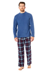 Toro Rocco Men's Thermal Fleece Pyjama Set With Check Pants Winter