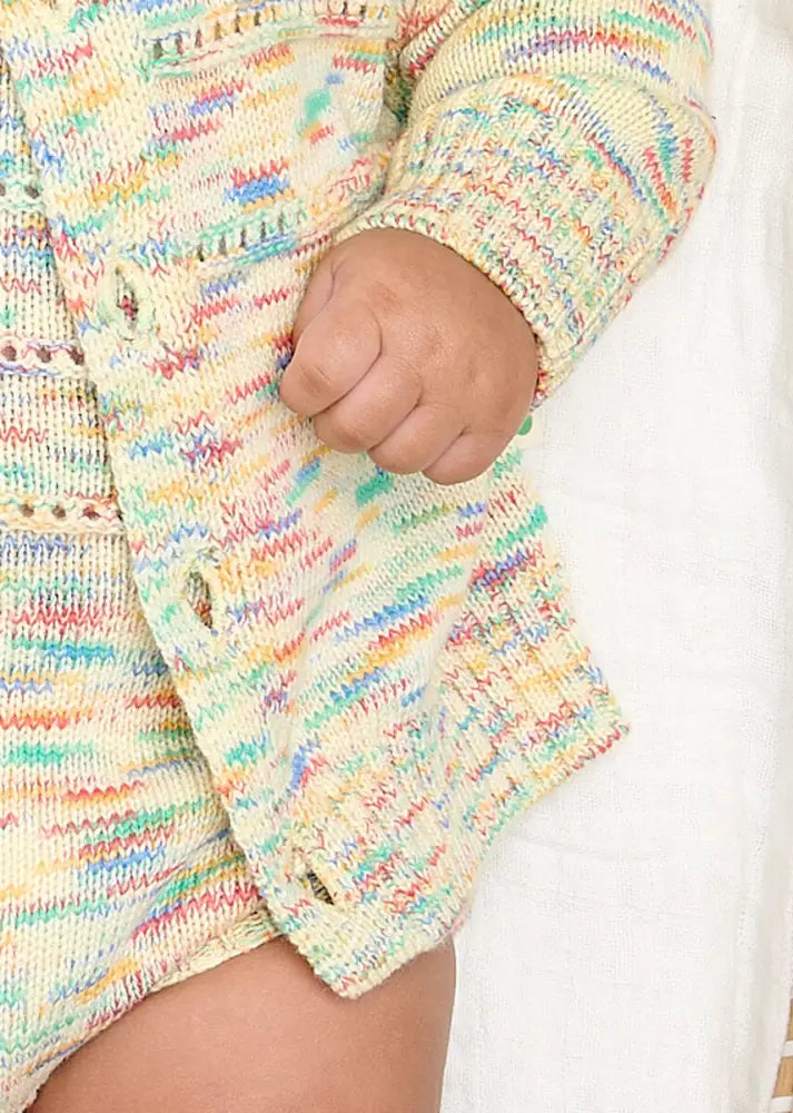 Space-Dye Organic Cotton Baby & Kids Cardigan- Meteor