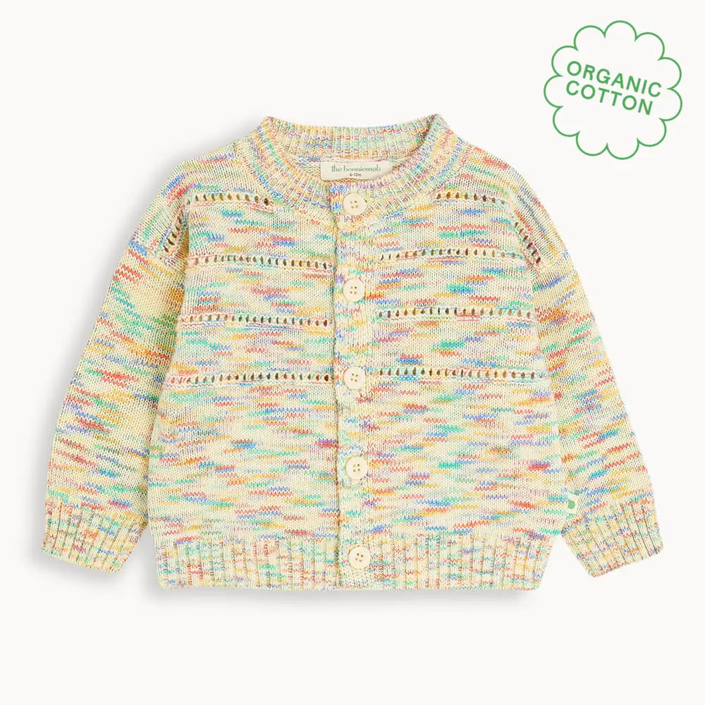Space-Dye Organic Cotton Baby & Kids Cardigan- Meteor