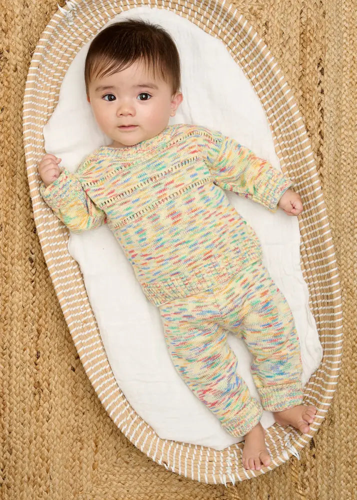 Space-Dye Organic Cotton Knitted Baby & Kids Sweater