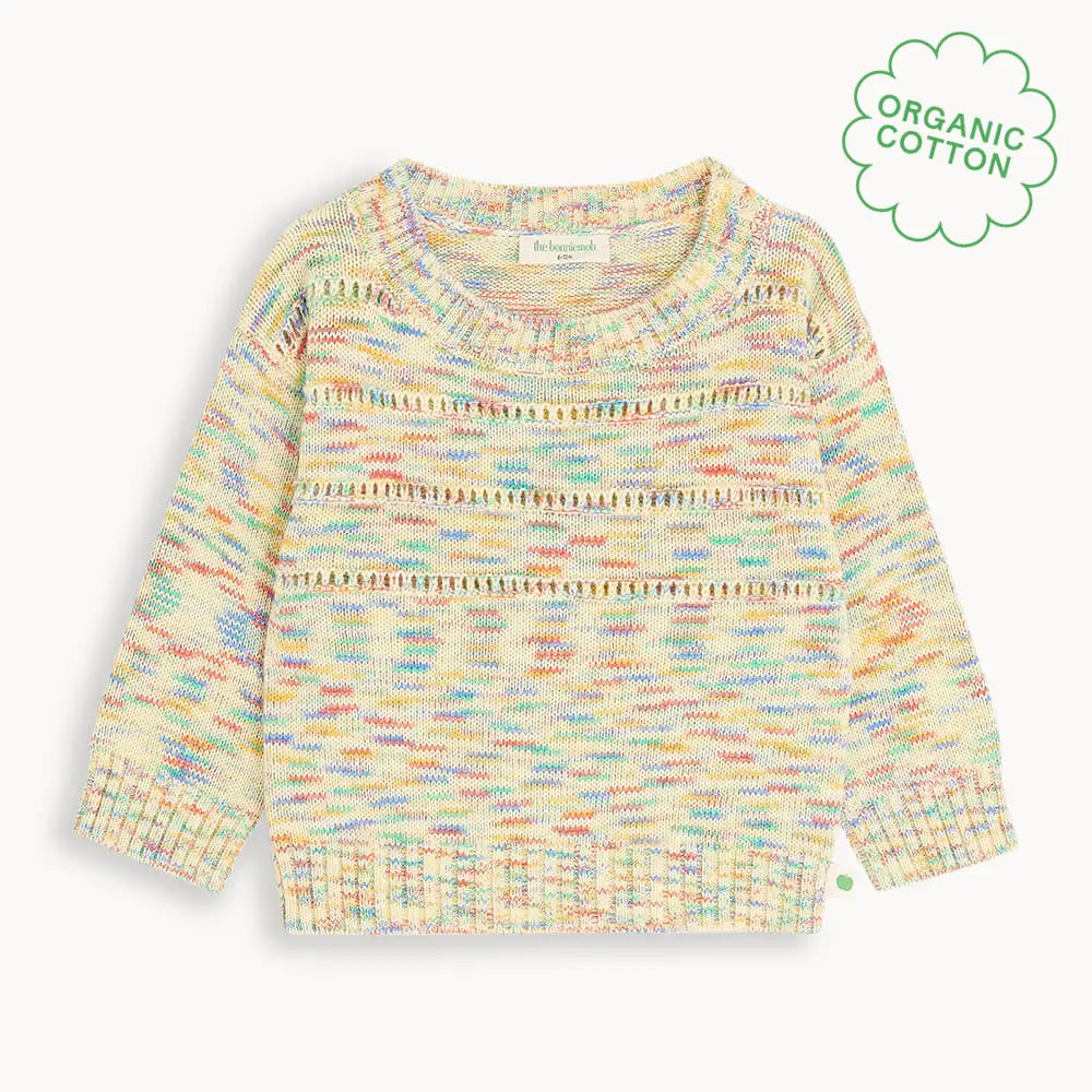 Space-Dye Organic Cotton Knitted Baby & Kids Sweater
