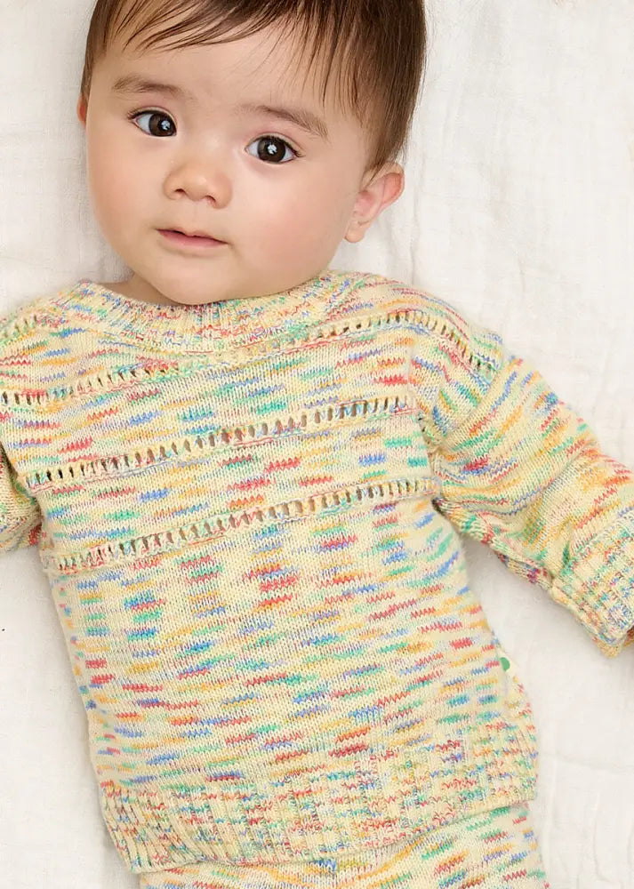 Space-Dye Organic Cotton Knitted Baby & Kids Sweater