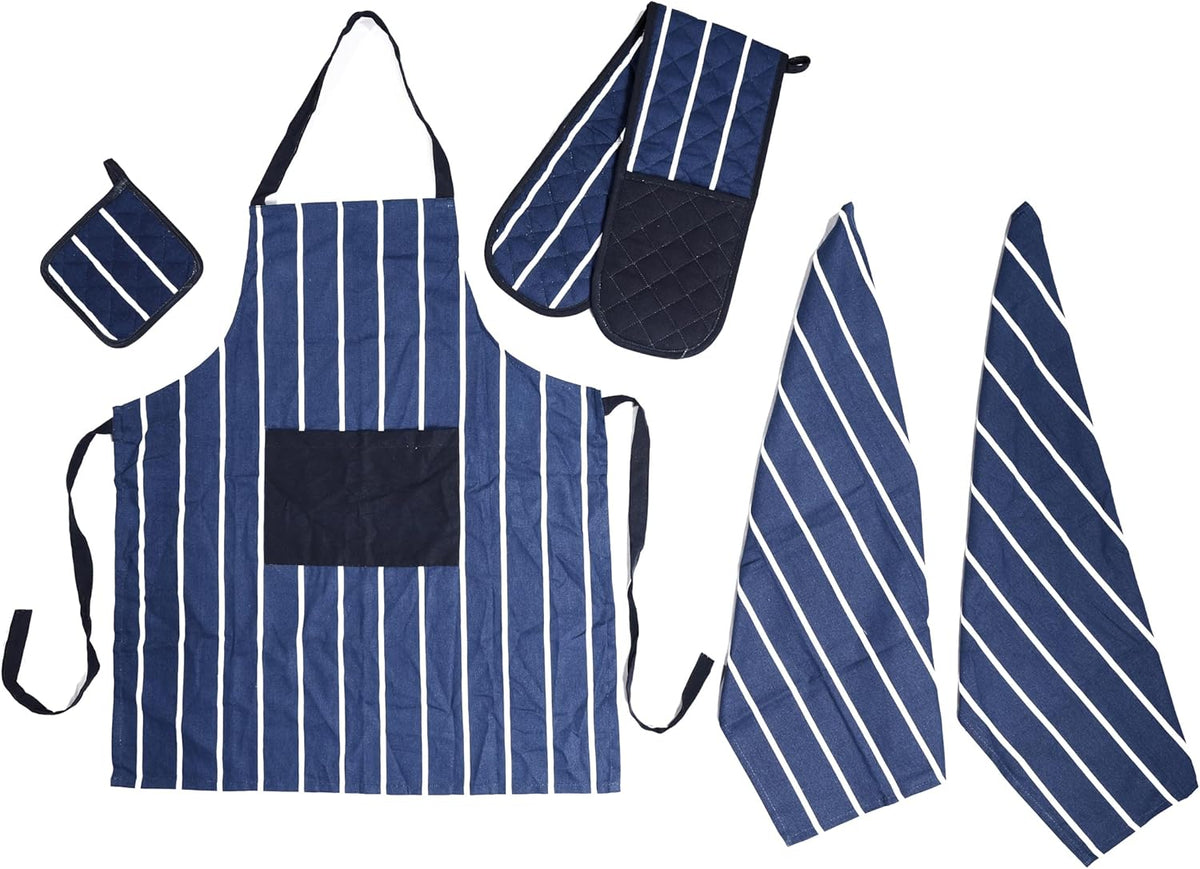 Kitchen Set With Apron Double Oven Glove Tea Towel And Pot Holder