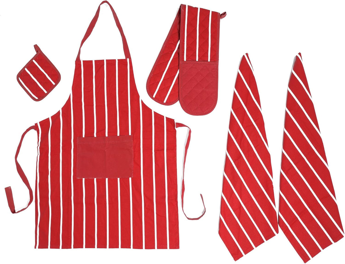 Kitchen Set With Apron Double Oven Glove Tea Towel And Pot Holder