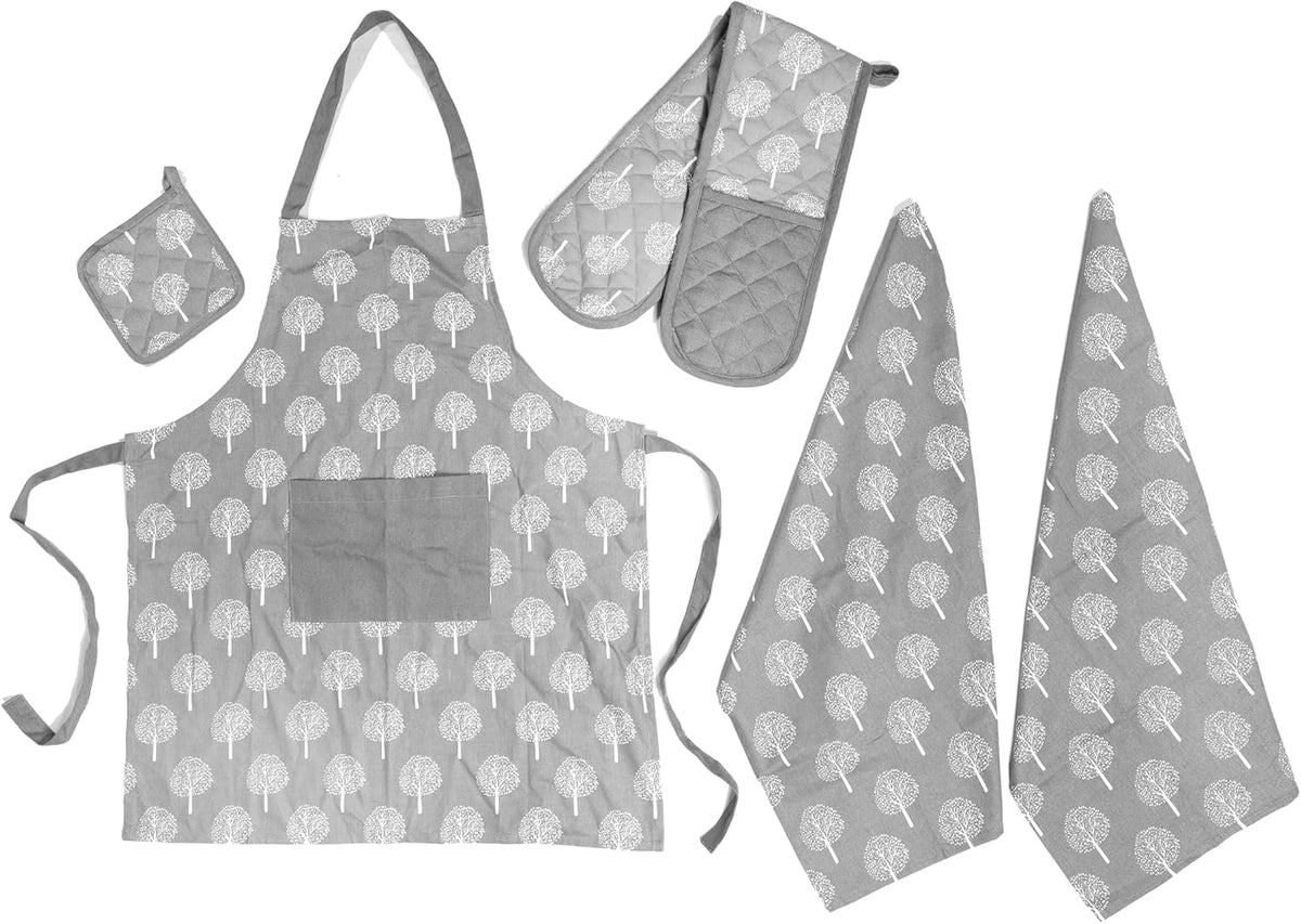Kitchen Set With Apron Double Oven Glove Tea Towel And Pot Holder