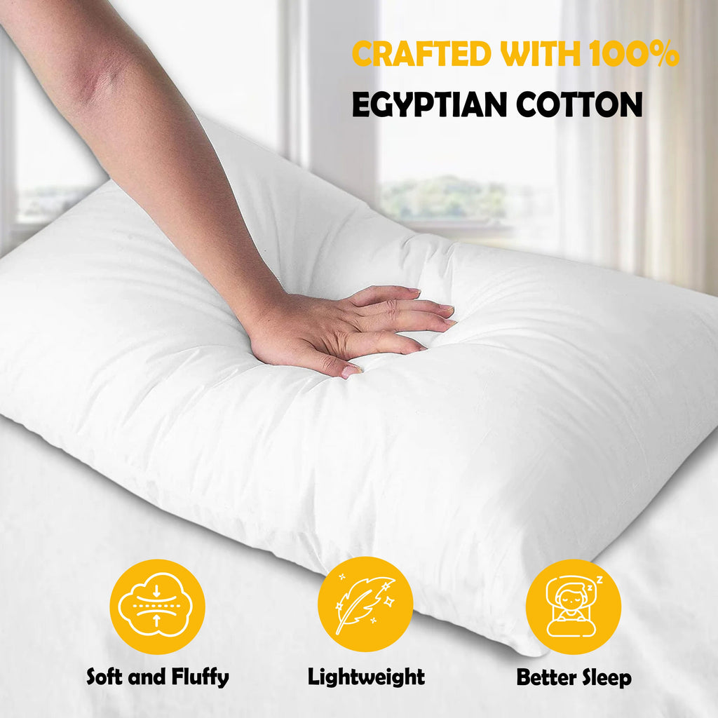 OLIVIA ROCCO 2 Pack Egyptian Cotton Blend Pillows Soft Medium Support
