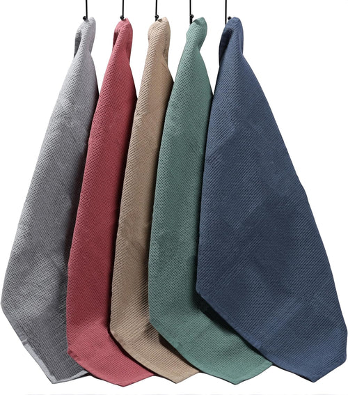 5 Pack Ultra Absorbent Waffle Kitchen Tea Towels Soft Cotton Assorted