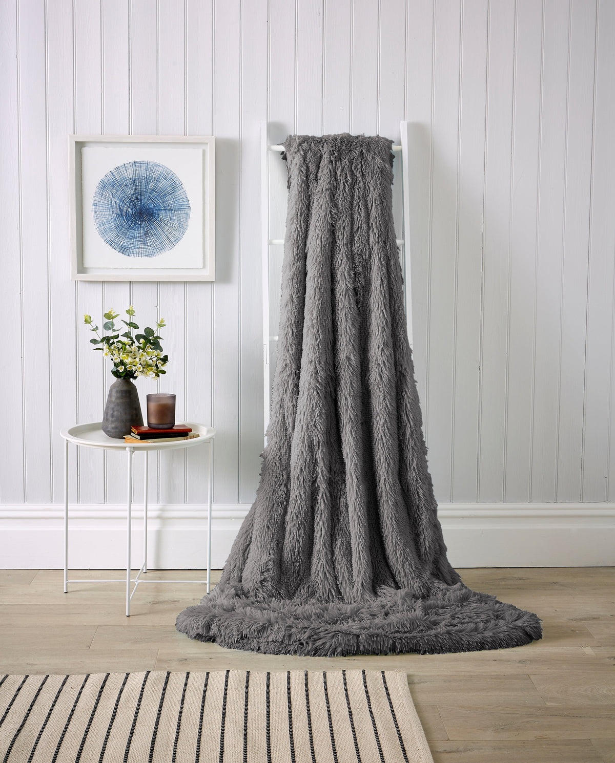 Oversized Chunky Soft Fleece Blanket Fluffy Faux Fur Throw For Sofa And Bed