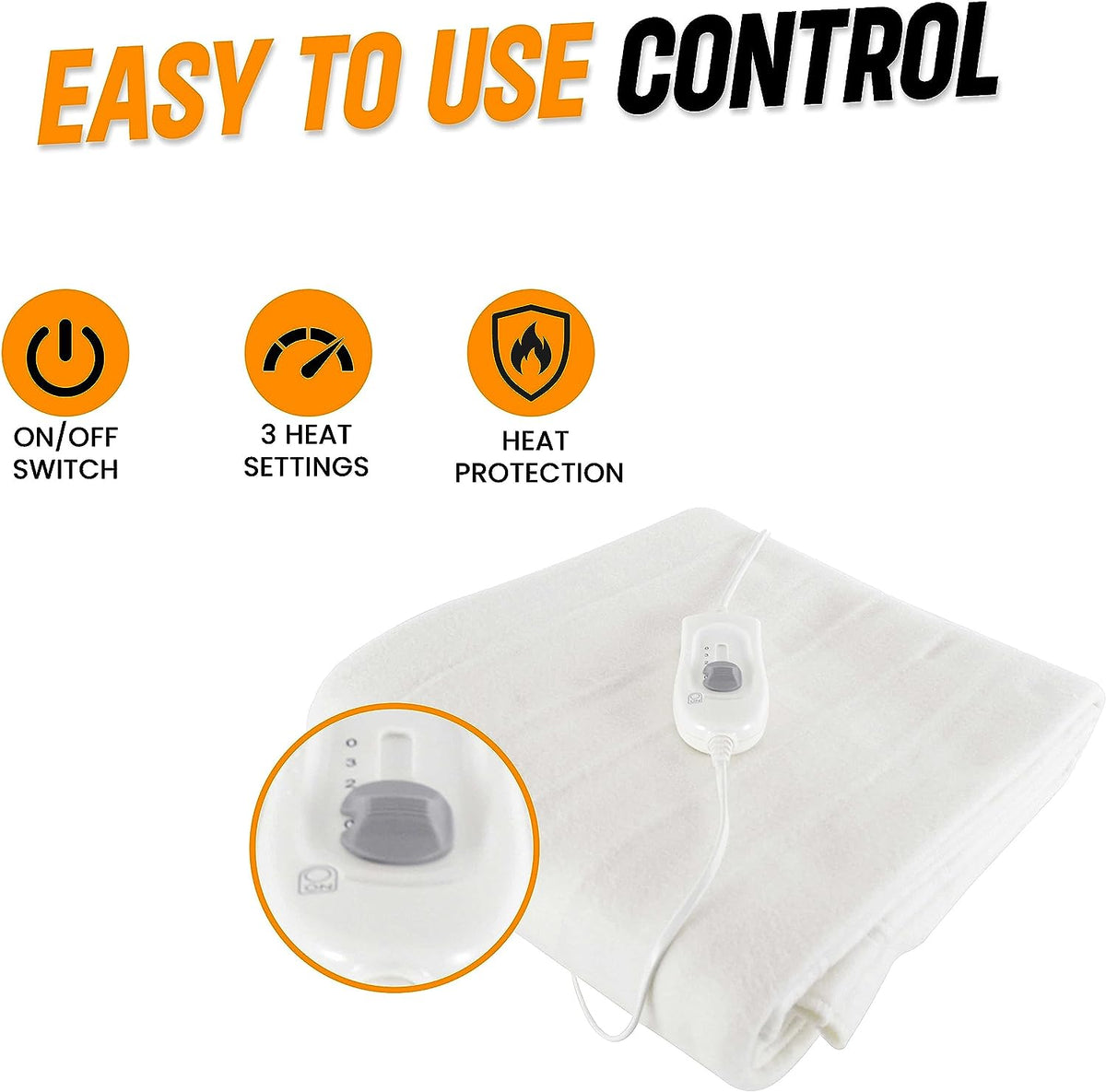 Electric Heated Underblanket - Single, Double & King, 3 Heat Settings, Overheat Protection | OLIVIA ROCCO