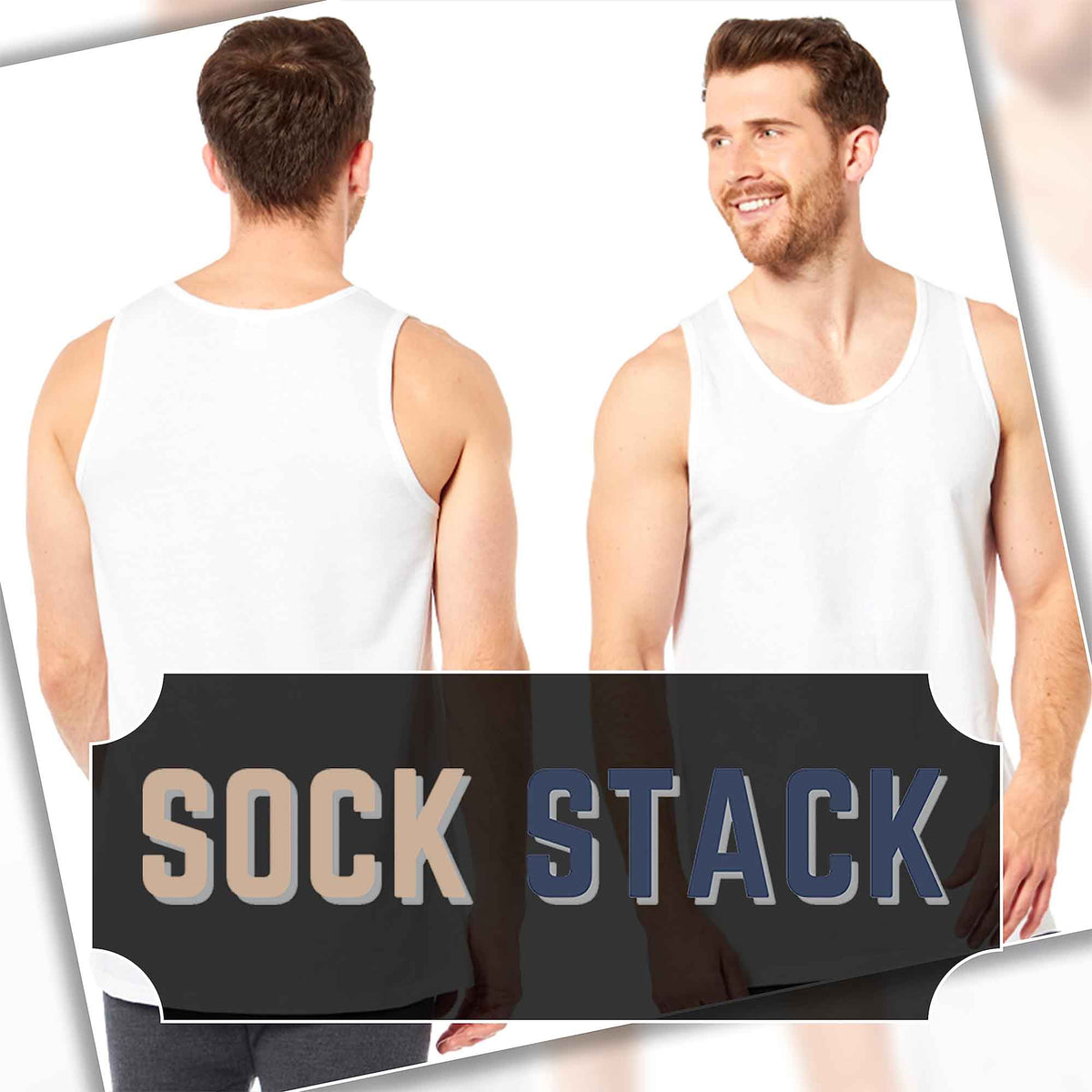 Sock Stack Pack Of 6 Mens Cotton Blend Gym Muscle Vests Fitted Lightweight Breathable