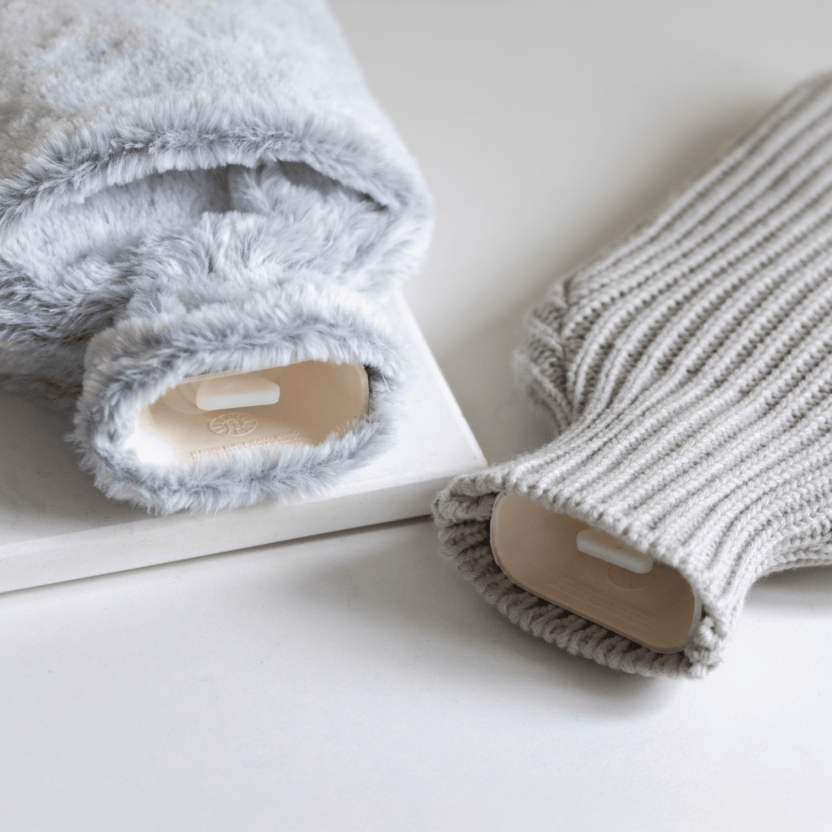 Revitale Natural Rubber Hot Water Bottle with Cosy Fur Cover - 2 Litre
