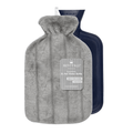 Revitale Natural Rubber Hot Water Bottle with Cosy Fur Cover - 2 Litre