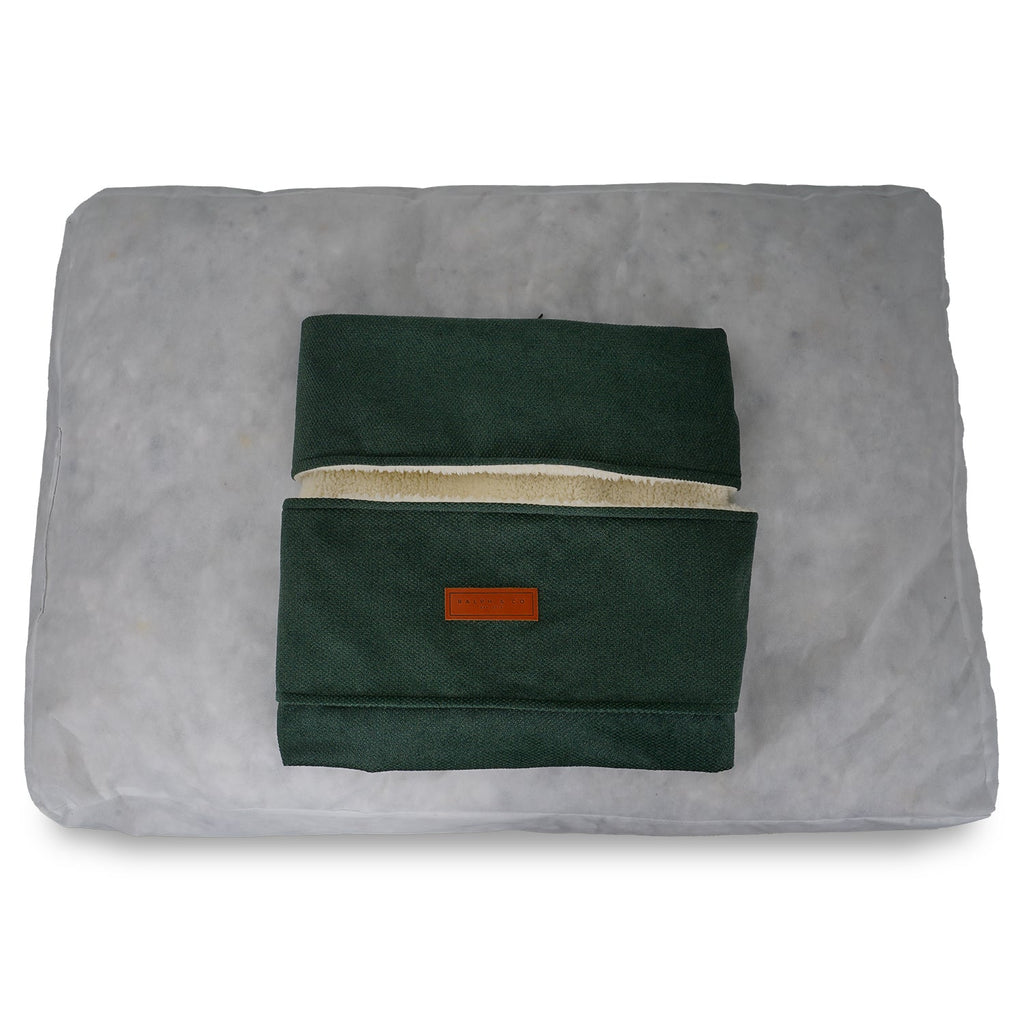The Richmond - Luxury Green Flat Pillow Dog Bed