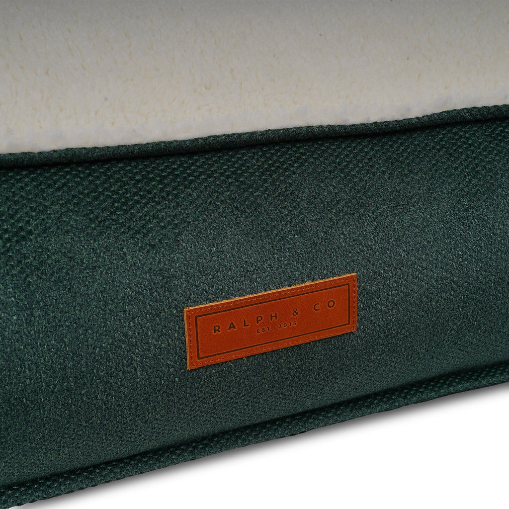 The Richmond - Luxury Green Flat Pillow Dog Bed