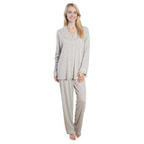 Daisy Dreamer Women's Grey Pyjama Set Soft Touch Long Sleeve Button Up Top