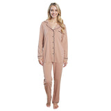 Women's Natural Pyjama Set Soft Touch Fabric Long Sleeve Top