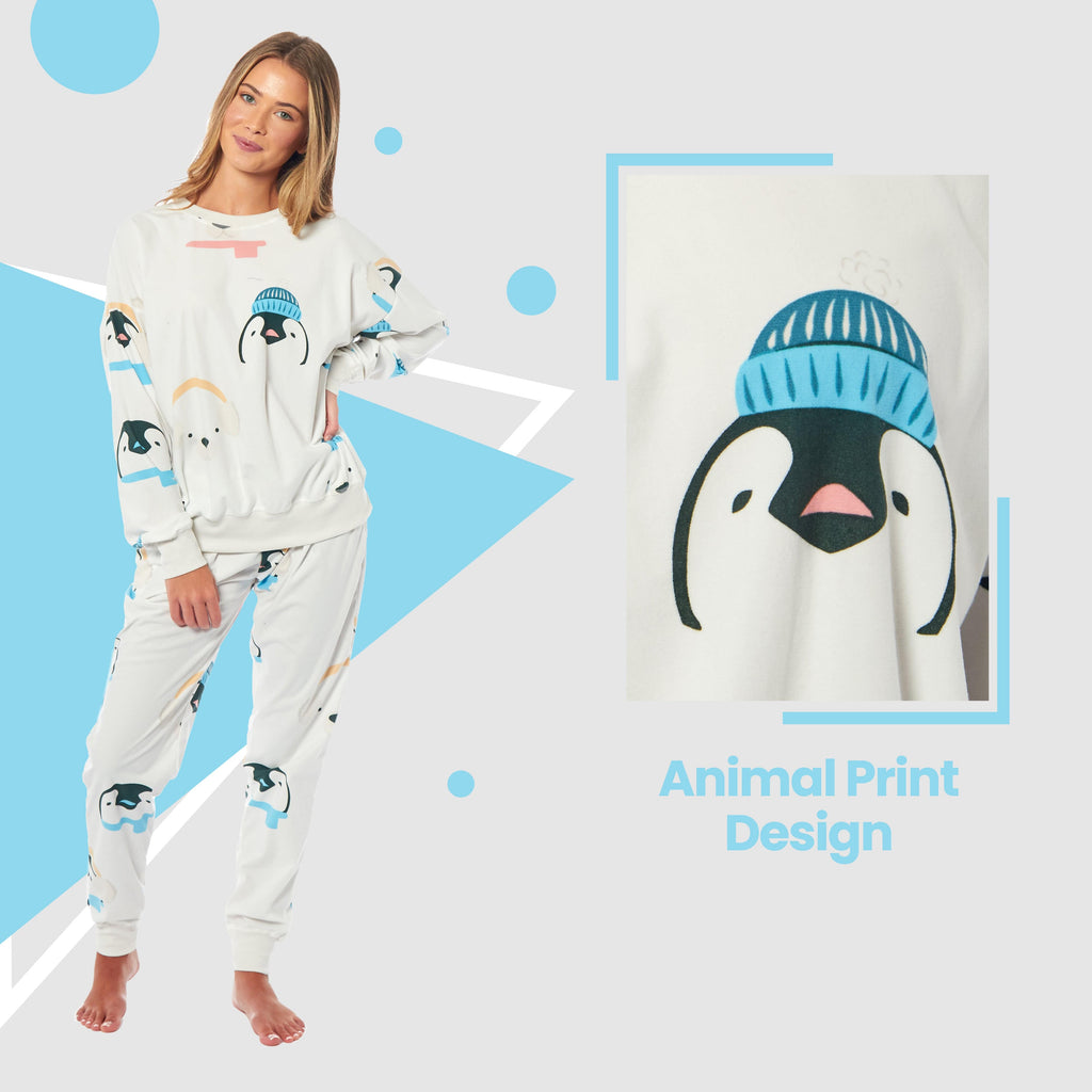 Daisy Dreamer Women's Fleece Pyjama Set Penguins And Polar Bears