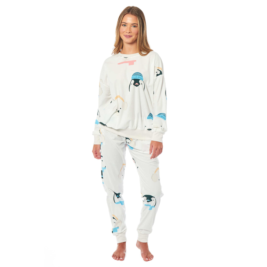 Daisy Dreamer Women's Fleece Pyjama Set Penguins And Polar Bears